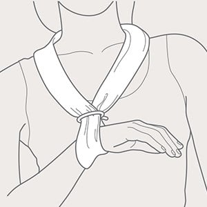 Step 4 of wristi fixation with Collar'n'Cuff