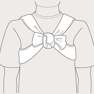 Step 4 of clavical bracing with Collar'n'Cuff