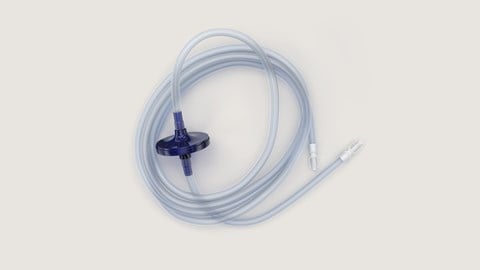 Insufflation filter with tubing
